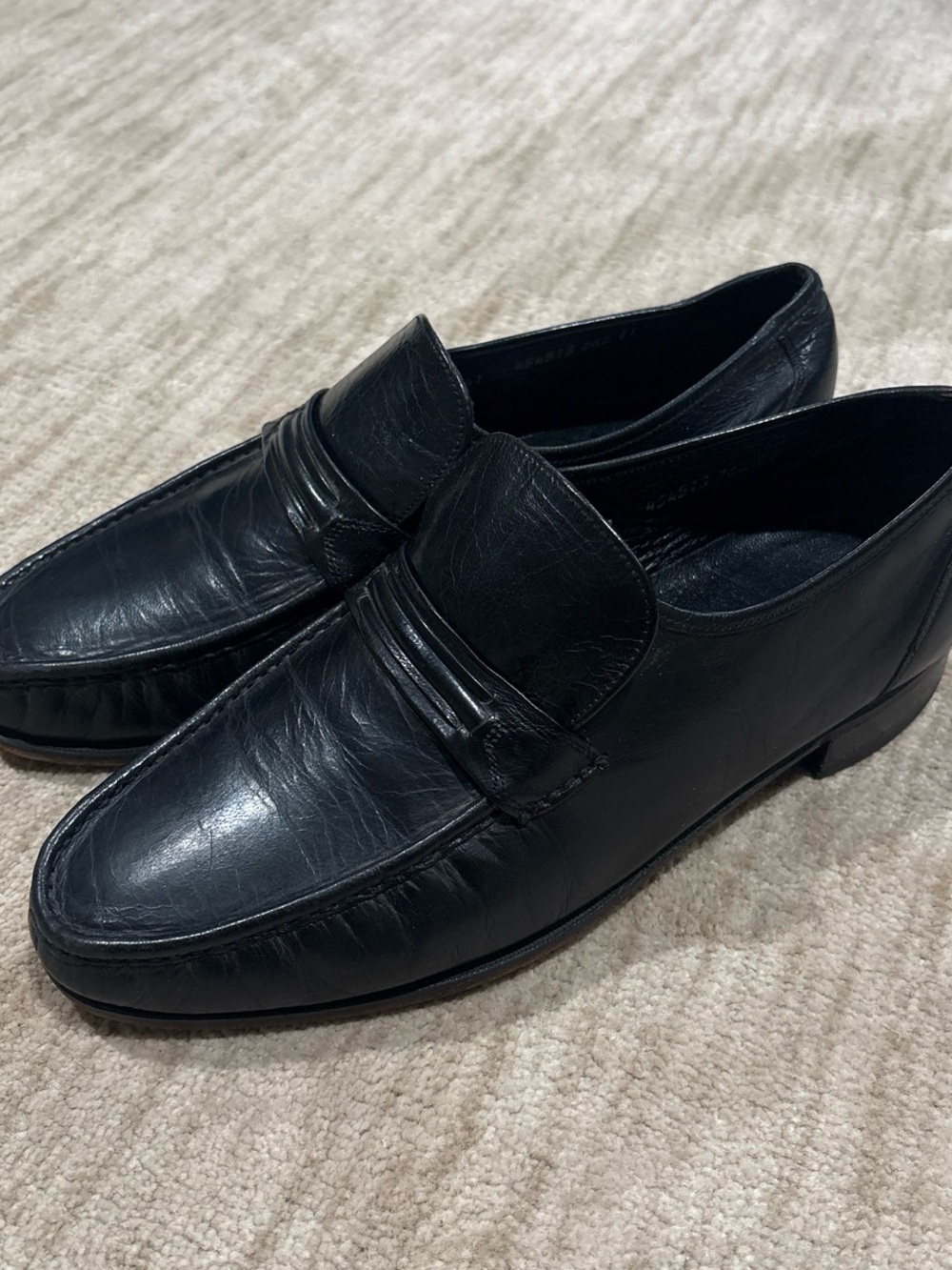 Florsheim Black Leather Slip-On Penny Loafers
